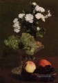 Stillleben Chrysanthemen und Trauben maler Henri Fantin Latour Blumen